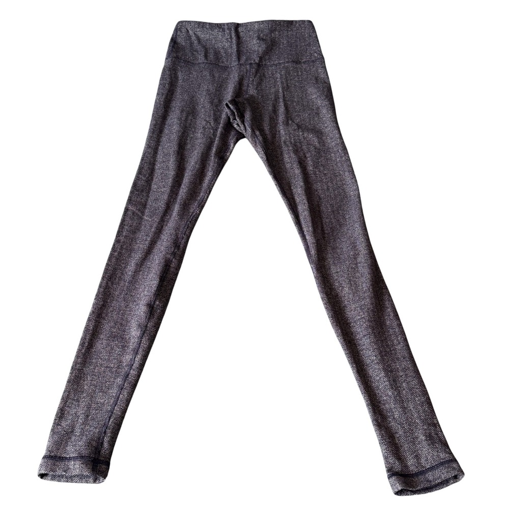 Lululemon Herringbone Grey High Rise Leggings Size 4 Yoga Pants‎ Athleisure